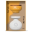 Handmade ceramic bowl with 30g sea salt and 5g oregano displayed as a gift set.