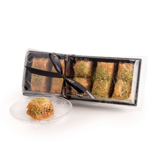 Premium Pistachio Aegina PDO Baklava - Authentic Handmade Dessert 210g 