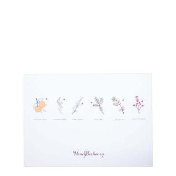 Greek Honey Gift Box with 6 artisan honey jars – Pine, Fir, Blossom, Thyme, Orange, Heather Greek Honey Gift Box with 6 artisan honey jars – Pine, Fir, Blossom, Thyme, Orange, Heather