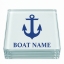 Sailing Boat Glass Coaster Set of 4 – Square 10cm Personalized Gift by Aurean Gold on a clean ecommerce background