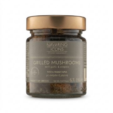 Grillede svampe med hvidløg og oregano antipasti, 190 g