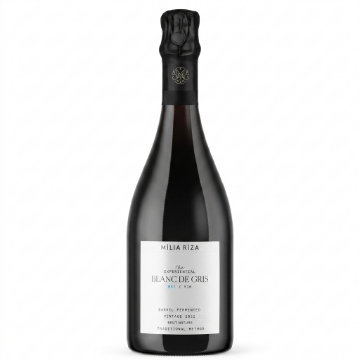Milia Riza The Experiential Blanc de Gris 2020 - Mousserende vin efter traditionel metode 75 cl | Moschofilero, 19 måneder på bundfald, Brut, 12% ABV