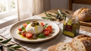 Escargot De Crete Snail Fillets in Cretan Olive Oil with Lemon and Thyme - 90g Jar on a clean ecommerce background