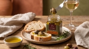 Escargot de Crete Snail Fillets in Cretan Olive Oil, Vinegar & Rosemary - 90g Jar on a clean ecommerce background