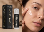 PANACEA3 Repair Serum from Snail Secretion Gold Line 30ml on a clean ecommerce background